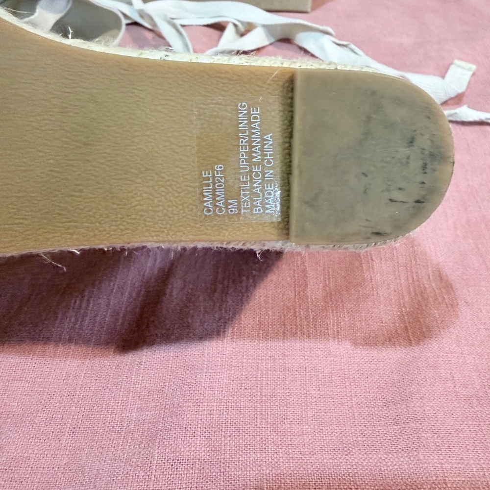 Reformation Women's White Espadrille Wedge Sandals Camille - Picture 5 of 7